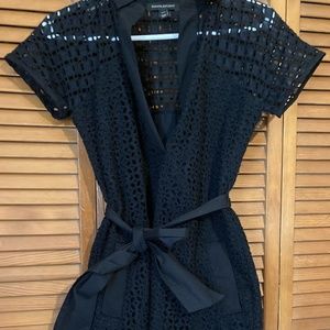 Banana Republic Black crochet mini dress - Size OOP